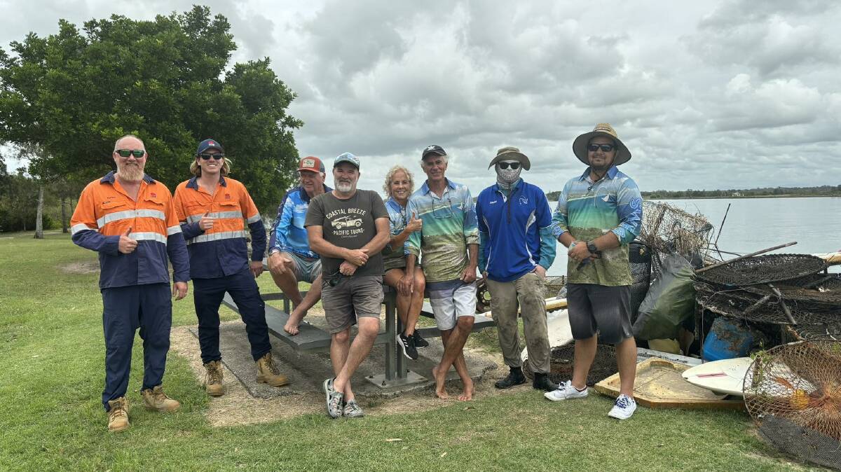 The newly formed South West Rocks Anglers Association (SWRAA) Inc held their first clean up day of the Macleay River on Saturday, March 23. Picture supplied by the South West Rocks Anglers Association 