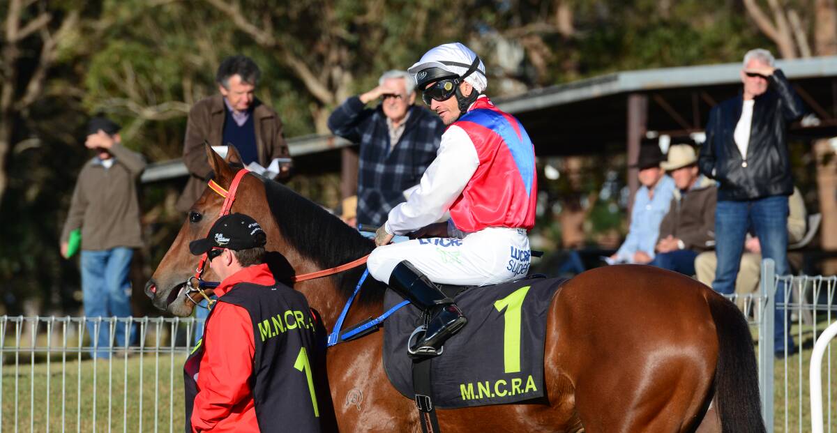 Terry Treichel and Holy Weeva in the mounting yard