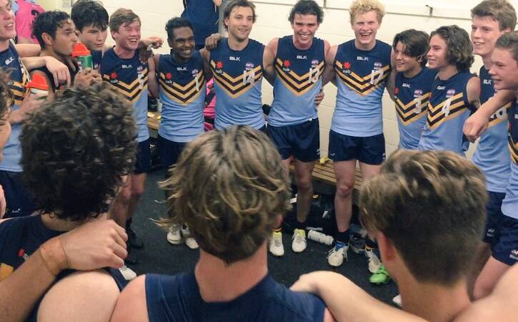 team work: The NSW/ ACT Rams celebrate their win over the Northern Territory last weekend