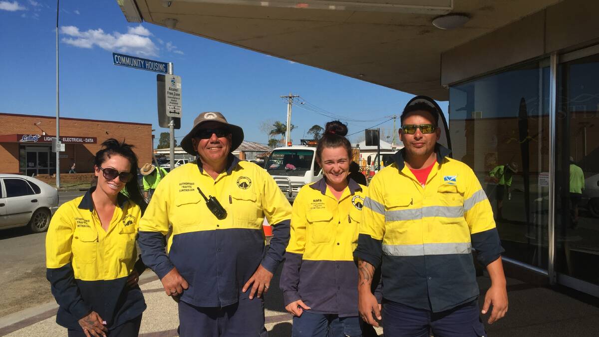 VALUED EMPLOYEES: Jessica Moroney, Gregg Mitchell, Rachel Clarke and Beau Richards from Kempsey Shire Council have been working hard on Elbow St.