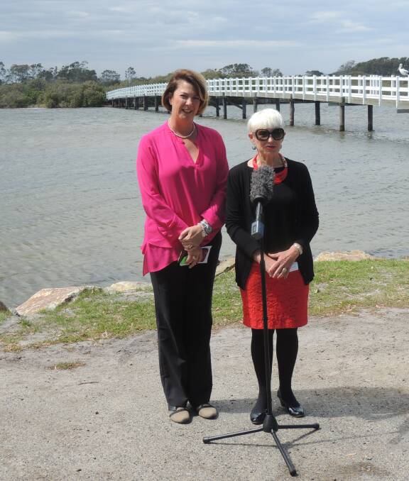 Member for Oxley MP Melinda Pavey and Mayor Liz Campbell announced the $6.63 million in funding at the Stuarts Point footbridge this morning.