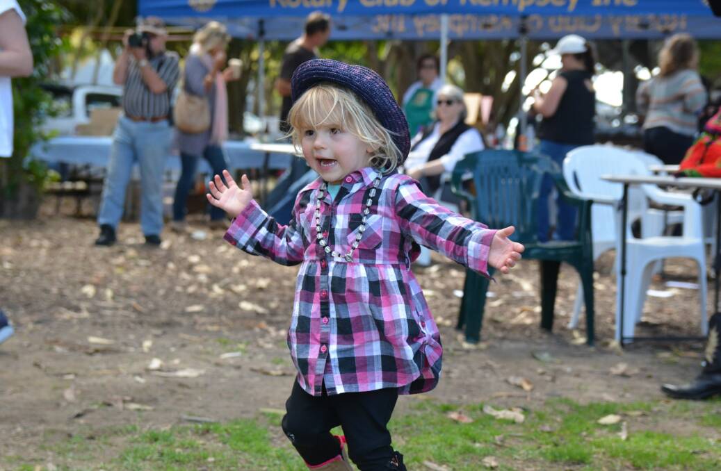 Two year old Isabelle Danson from Coonabarabran had some boot scootin' moves of her own.
