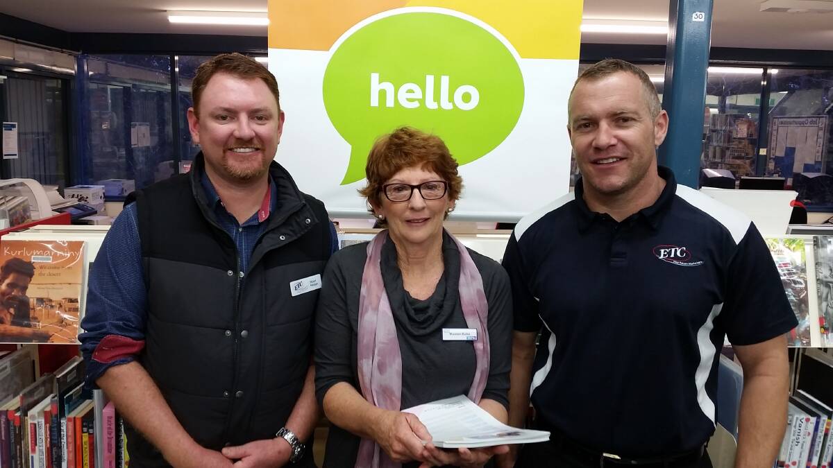 Stuart Morgan from ETC, Maureen Burke from Kempsey TAFE and Shane Gill  from ETC.  