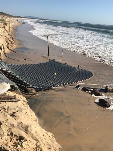 The battered beach access ramp at Hat Head earlier this year.