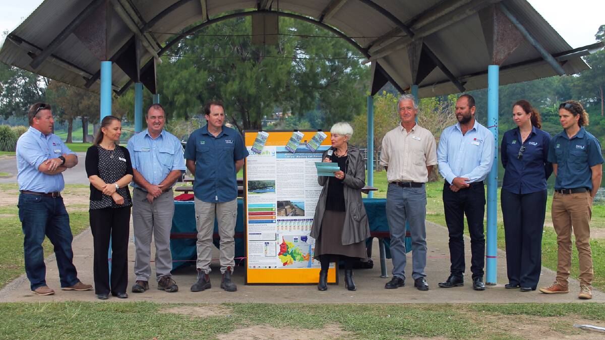 Baseline: Representatives of the bodies involved with the waterways study at the official unveiling of the report card in early May. Photo: Supplied. 