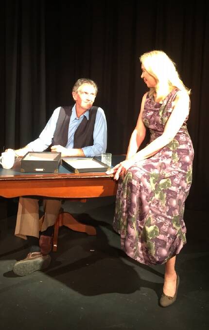 David Adamson and Sharryn Naylor, pictured during rehearsals for the one-act play "Love Letters", are among the Macleay locals taking to the stage this weekend.