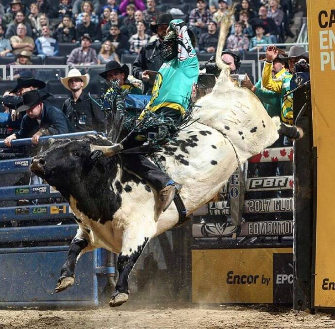 NO BULL: Cliff Richardson is only 26 years of age and has just returned from Edmonton, Canada where he competed in the Global Cup. Watch him ride on Saturday. 
