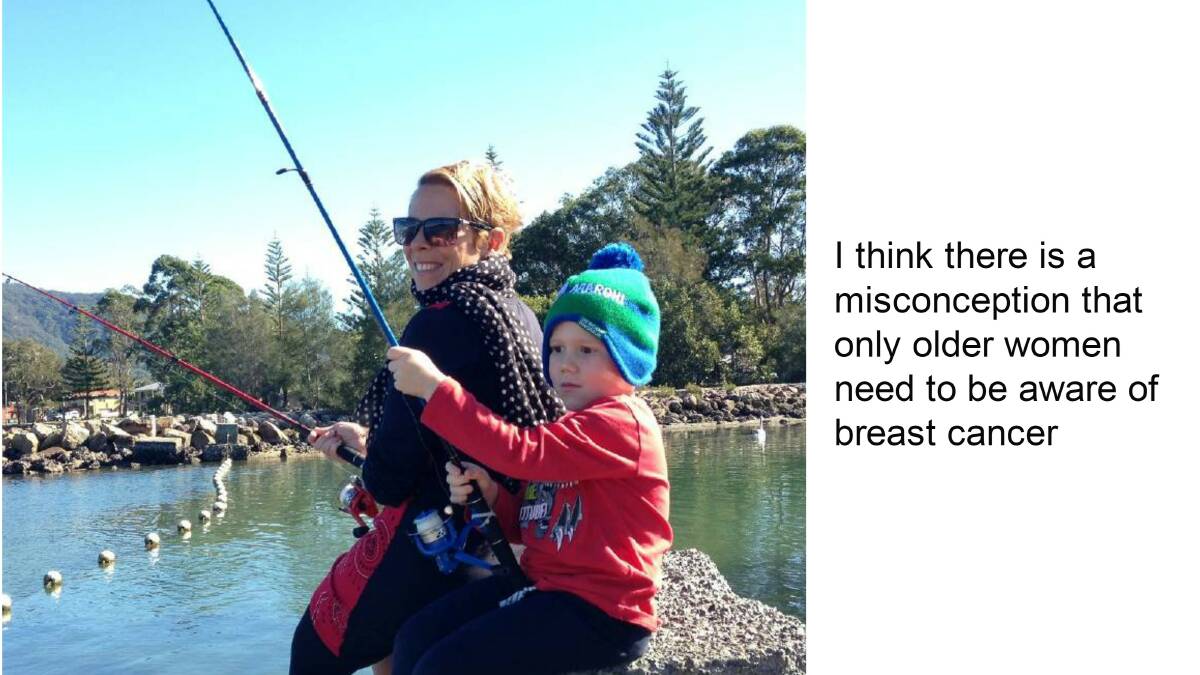 Port Macquarie Pink Girls member Magalie Lameloise (pictured with her son Benjamin) did not know anything about breast cancer before she was diagnosed.  CLICK THE PHOTO ABOVE TO READ THE FULL STORY