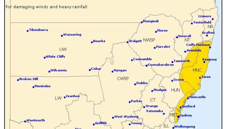 The Bureau of Meteorology issued this updated warning map on Friday morning.