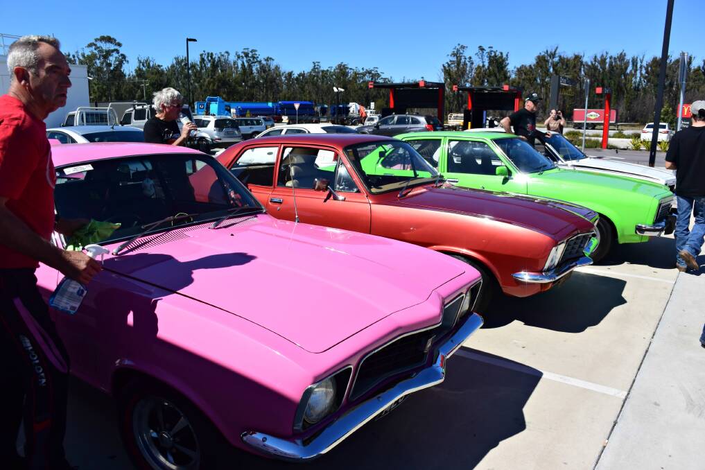 A troop of Torana cars have cruised through Kempsey on the way to Torana Fest.