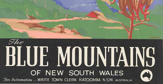 See for yourself: the Blue Mountains of New South Wales 1949 poster by Henry Rousel.