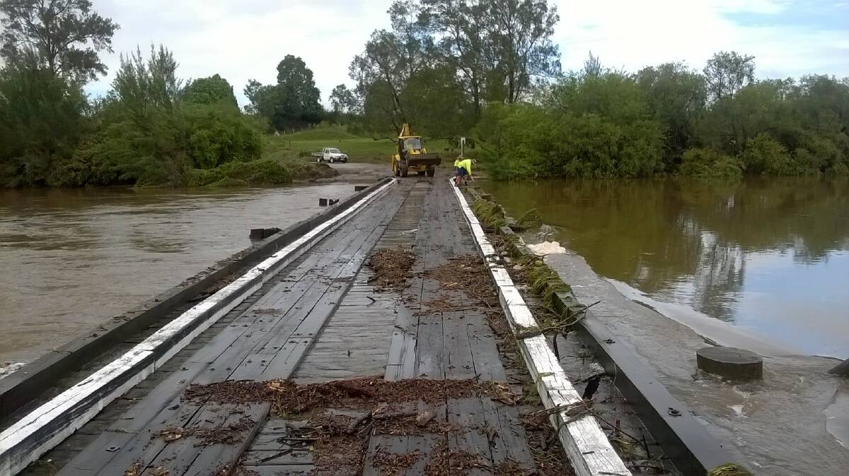Council’s Infrastructure team cleared some debris that had washed on to Turners Flat Bridge after flooding.
