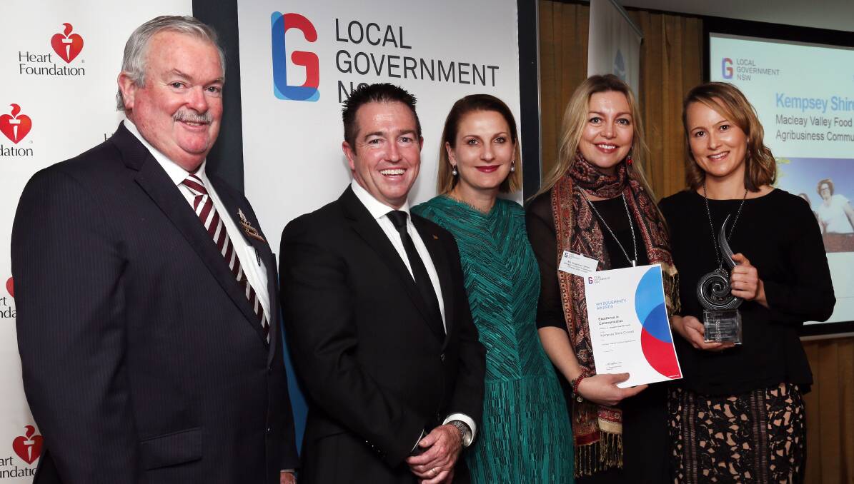 Kempsey Shire Council’s Susannah Smith and Kristy Forche-Baird with Keith Rhoades and Paul Toole at the 2016 Local Government Awards.