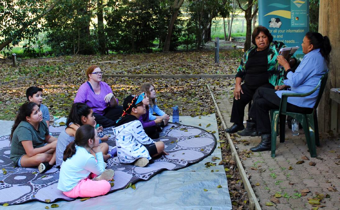 Storytime at Wigay Aboriginal Cultural Park, Kempsey on Tuesday, July 4.
