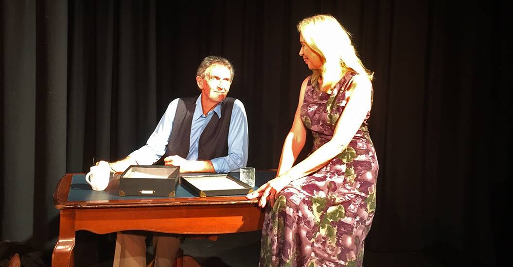 Love Letters: David Adamson plays Andrew Makepeace Ladd III and Sharryn Naylor plays Melissa Gardner.
