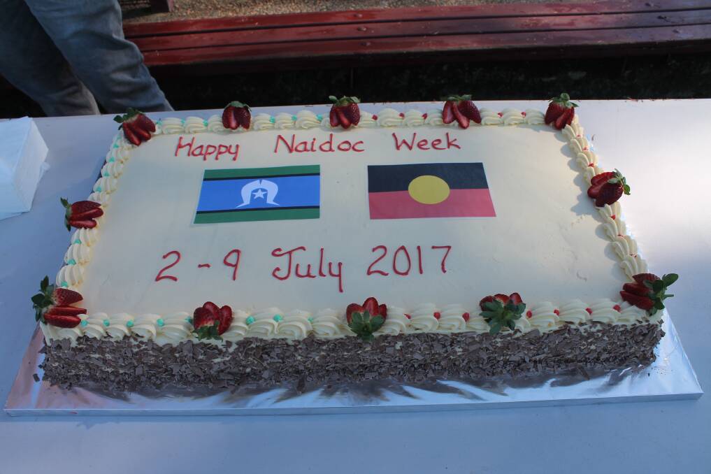 The cake for the morning tea celebrations at Services Park on Monday, July 3.