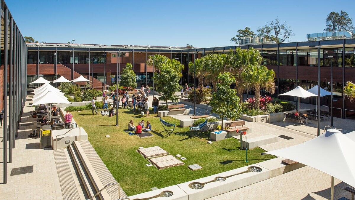 The existing shared communal area at the Charles Sturt University campus in Port Macquarie.