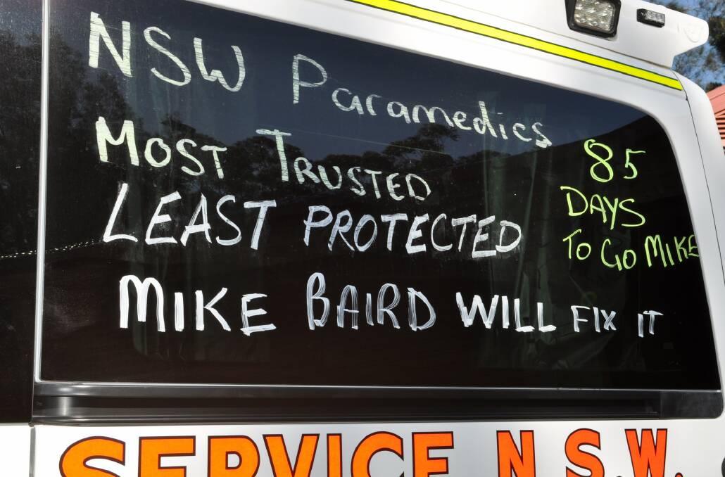 CHANGE OF TONE: The chalk campaign will now count down the days to Mike Baird's promised solution