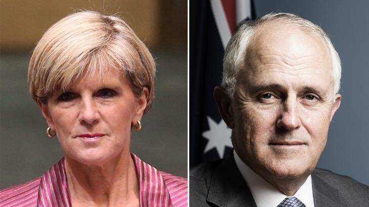Fighting the draft: Foreign Minister Julie Bishop and Communications Minister Malcolm Turnbull. Photo: Andrew Meares, Nic Walker