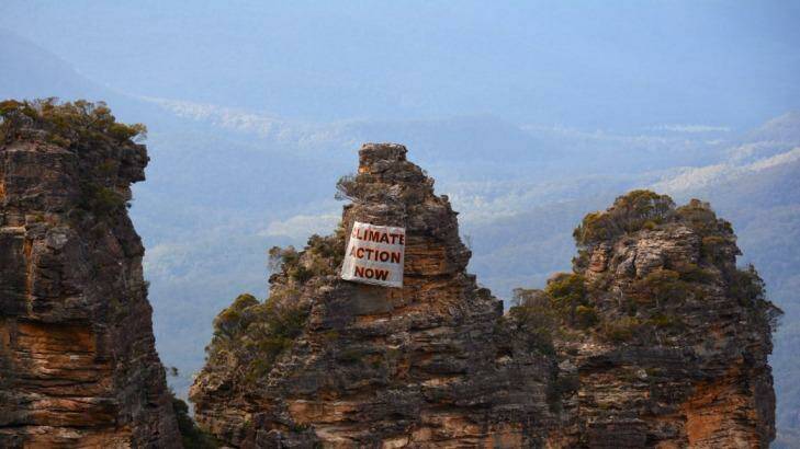 Call for action: Although Australia's emissions declined slightly last year, calls for greater cuts continue including from one of the Three Sisters. Photo: Ireni Clarke