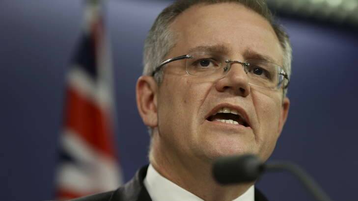 Minister for Immigration and Border Protection Scott Morrison confirms the arrival of 157 asylum seekers in Sydney on Friday. Photo: Wolter Peeters