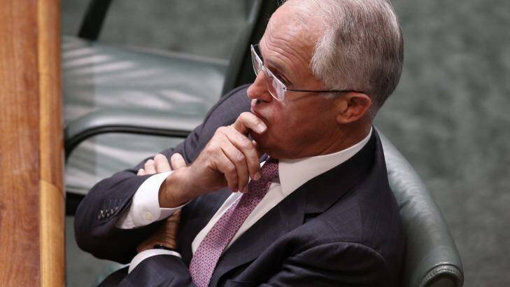 Prime Minister Malcolm Turnbull during question time on Monday.  Photo: Andrew Meares