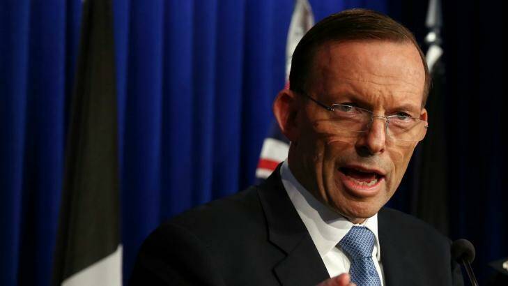 Prime Minister Tony Abbott suggested some forensic work would take place.  Photo: Alex Ellinghausen