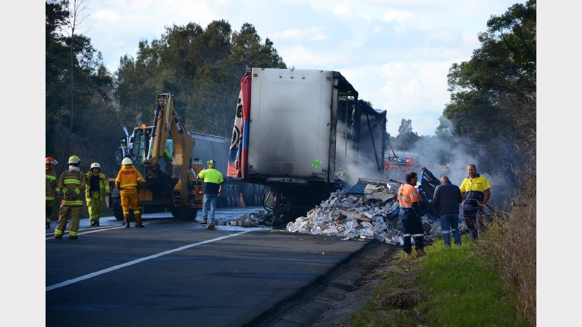 Highway delays after truck fire