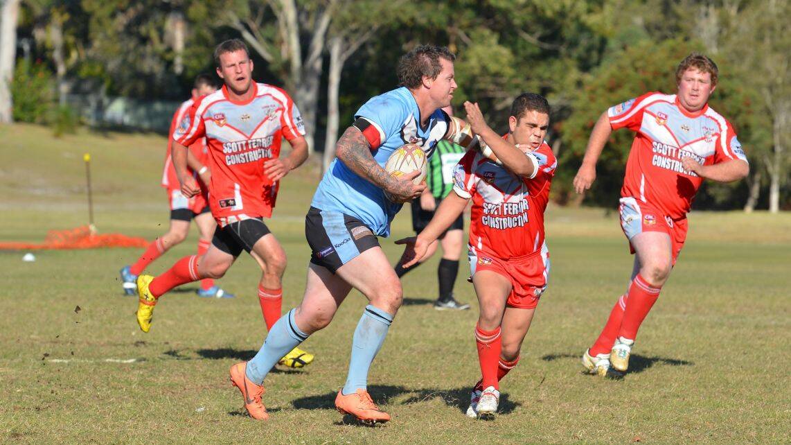 Don't argue: second-rower Tony Duncan (pictured here against Long Flat earlier in the year) was the standout player in the Marlins demolition of Port Settlers Hy-Tec Sharks on Saturday