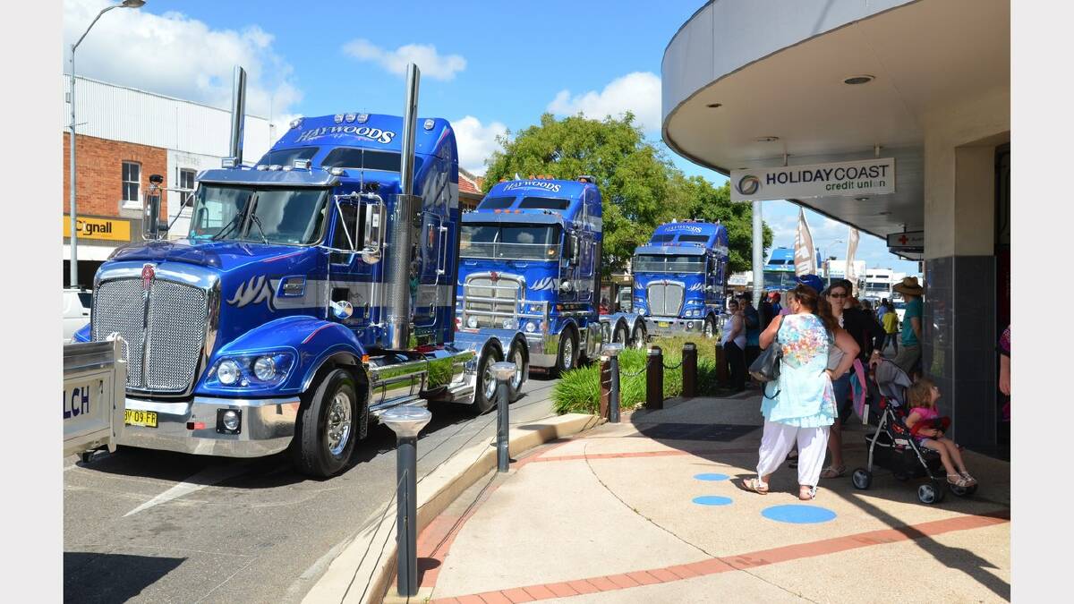 On parade: the trucks made a colourful sight as they made thier way through the Kempsey CBD on Saturday