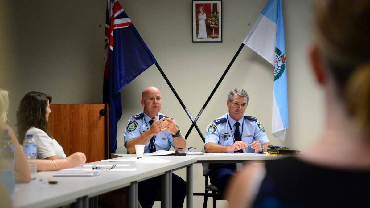 Mid North Coast Local Area Command Crime Manager Detective Inspector Steve Clarke and Commander Superintendent Paul Fehon