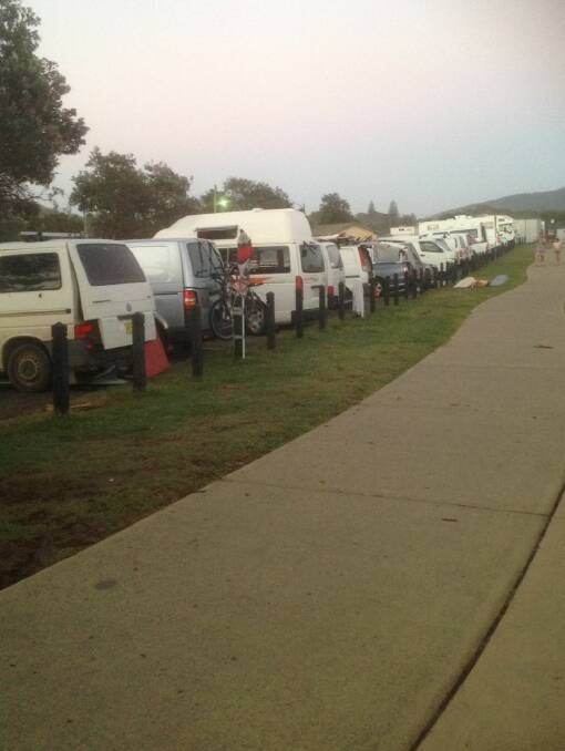 Causing concerns: campervans packed the Crescent Head foreshore during the summer 