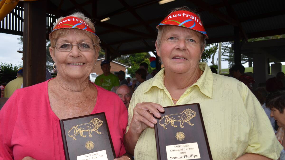 South West Rocks Lions Club Australia Day award joint recipients Merryl Shone and Yvonne Phillips 