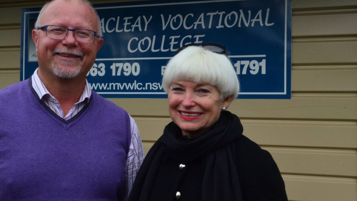 Commitment: Macleay Vocational College manager and principal Mark Morrison with Kempsey Shire council mayor Liz Campbell 