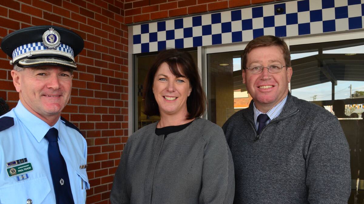 NSW Police Mid-North Coast Local Area Commander, Paul Fehon, Member for Oxley, Melinda Pavey and Deputy Premier and Minister for Police, Troy Grant 