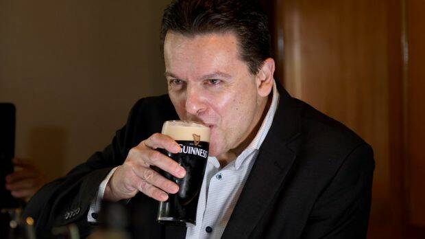 Nick Xenophon at a press conference at the British Hotel in North Adelaide after finding out he's a British citizen.  Photo: Mark Brake
