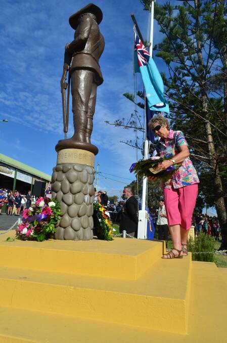 Blue skies: autumn sunshine helped to bring out large crowds at Crescent Head on Anzac Day.