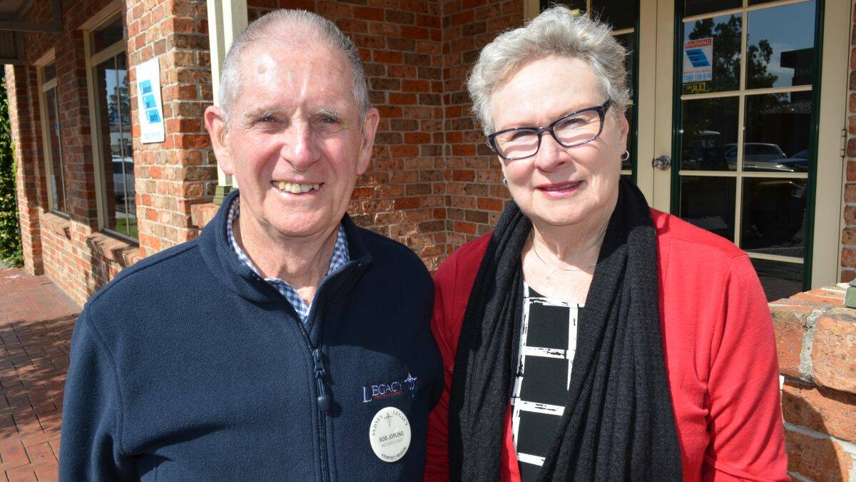 Helping hands: Bob and Aileen Jopling will be among the Macleay Legatees selling merchandise in Kempsey for the 2014 Legacy Week campaign.
