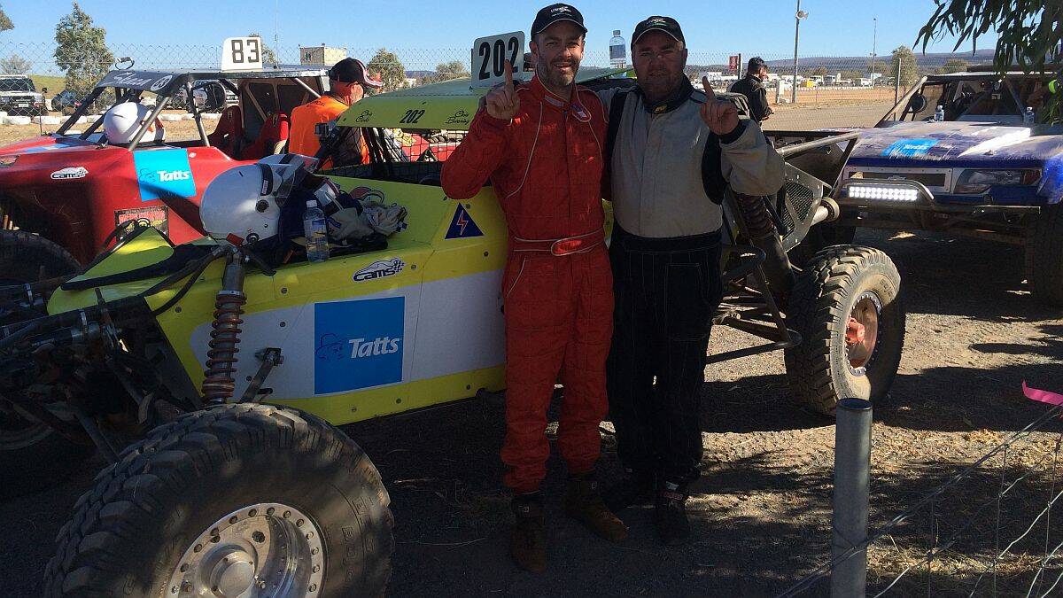 Awesome twosome: Chris Browning and Chris Clarke celebrate their class win in the Northern Territory.
