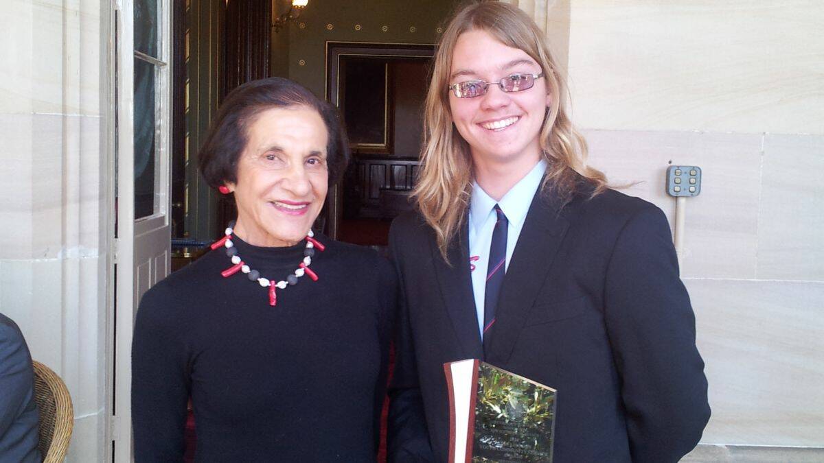  For the community: Beau Millar with Governor Marie Bashir at Government House last week