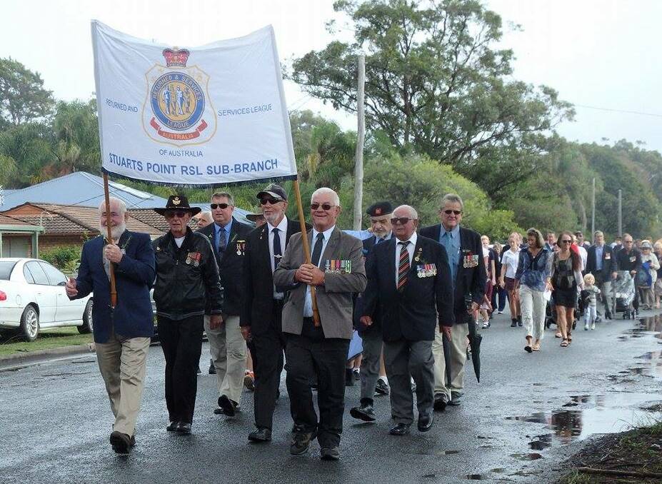 Anzac Day march at Stuarts Point 