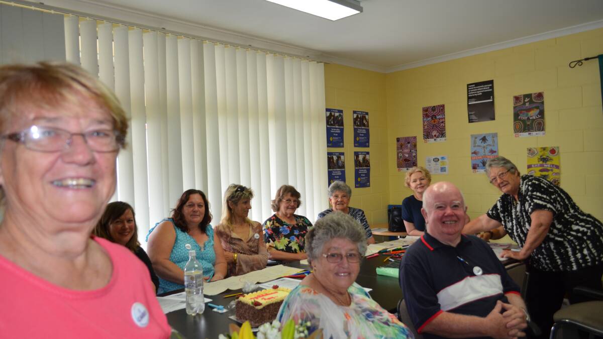 Macleay Valley Mental Health Carers Support Group facilitator Kay Clarke with support workers and volunteers at Mission Australia's Family and Carer Mental Health Program