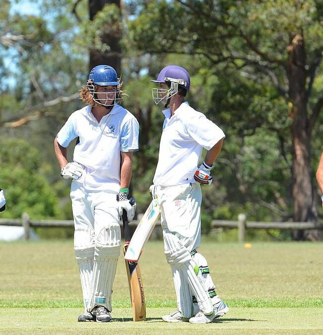 Opening partnership: South West Rocks opening pair Jordy Ryan (left) abd Mark Smee will be hoping they can replicate their century stand against Rovers at South Kempsey a fortncight ago when they take on Kempsey Heights at the same ground tomorrow. Photo: Penny Tamblyn