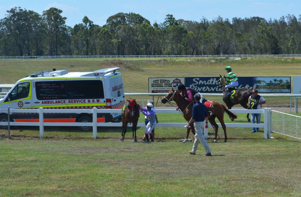 Kempsey horse trainer Barry Ratcliff's Pomme Petite was proving hard to control prior to race 2 at Kempsey racecourse.