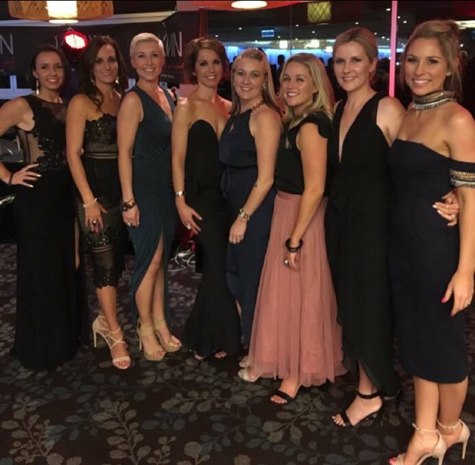 Left to Right: Sally young, Tracey Duncan, Amanda Hudson, Jade Hudson , Allison Judd, Jasmine Abigail, Cindy Woods and Shonel Everson attended last year's Livin Chairty Ball event. Photo: Supplied.