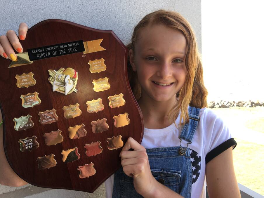 Laura Buls was rewarded for her successful season representing the Kempsey-Crescent Head Nipper Club, winning the Nipper of the Year award.