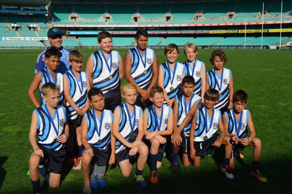 Little champions: The Kempsey West Public School's Aussie Rules side finished in second position in the state. Photo: Supplied.
