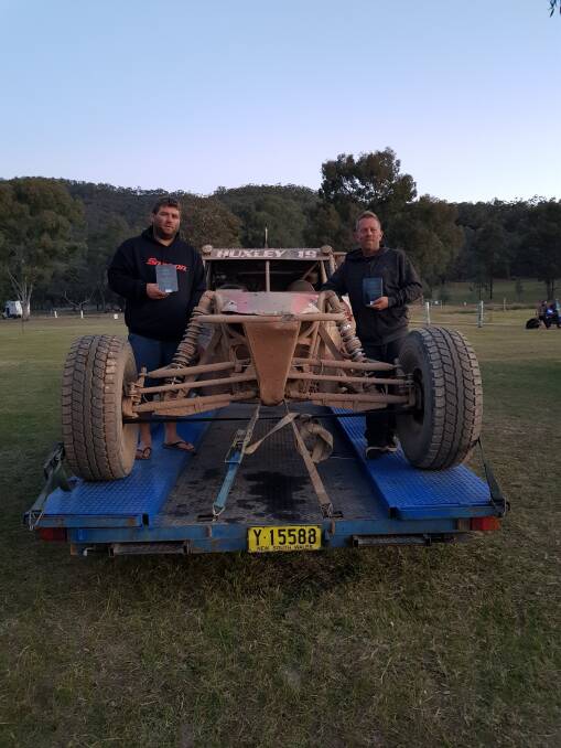 Off-road racing: Mat Huxley with his new off-road buggy. Photo: Supplied.