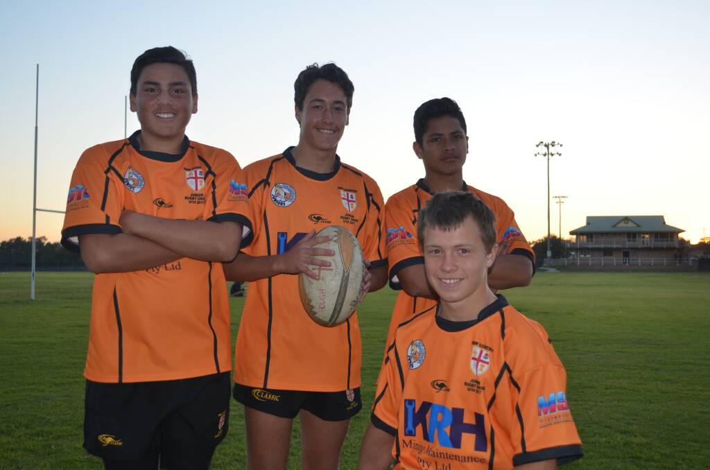 Country representatives: Junior Cannonball players Heath Lancaster, Jarno Dolezal, Zac Hough and Darby Lancaster recently represented the NSW Country side. Photo: Callum McGregor.