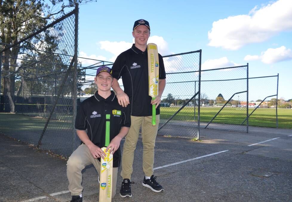 Cricket family: Jackson and Mitch Korn represented the NSW Country Cyclones at the National Indoor Cricket Championships a fortnight ago. Photo: Callum McGregor.